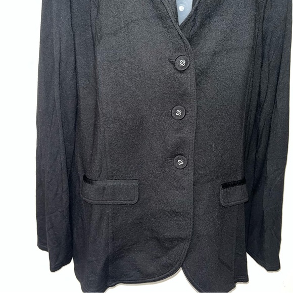 SOMA Black French Terry Jacket Blazer Soft Stretchy Sz L - Picture 2 of 4